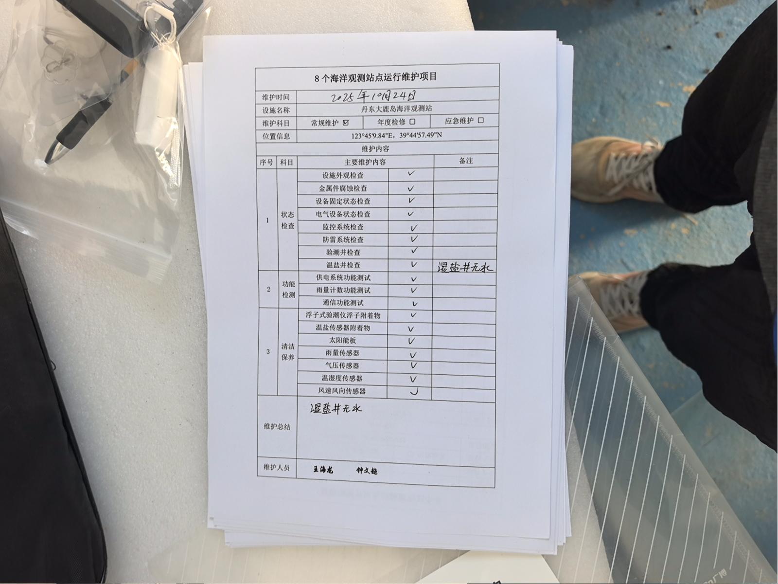 丹东大鹿岛站-常规维护记录表